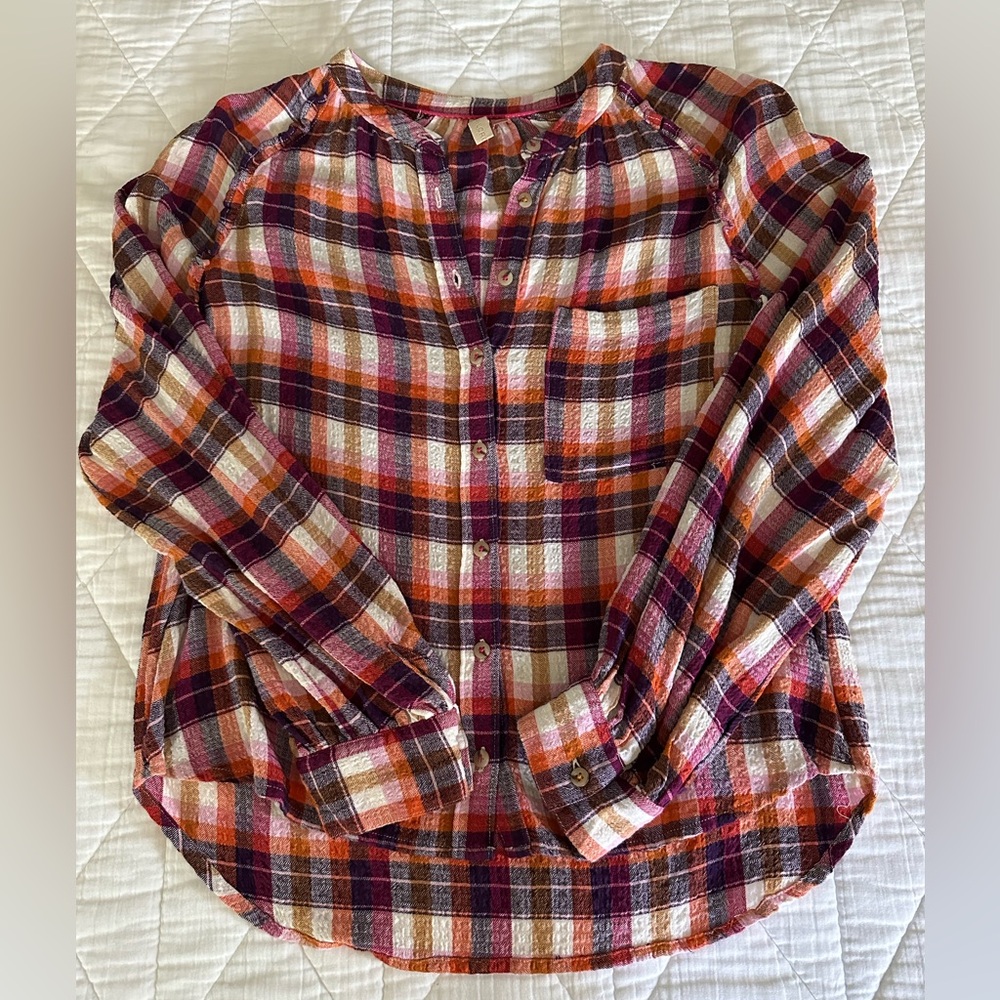 Pilcro Anthropologie women’s plaid button down size M